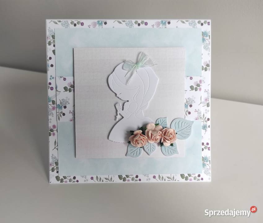 Kartka okolicznościowa ręcznie robiona Komunia Rękodzieło Łódź