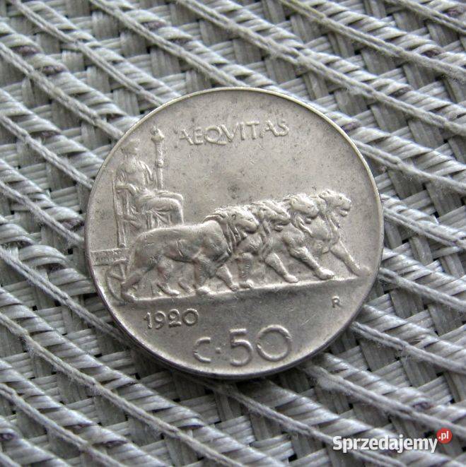 Włochy 50 Centesimi 1920r wielkopolskie Kalisz sprzedam