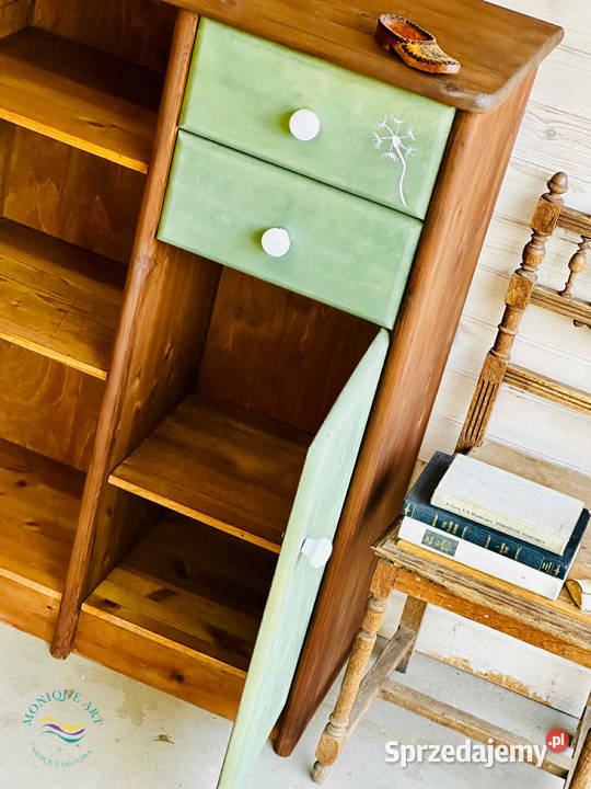 Ręcznie malowana zielona komoda szafka na buty Jelcz-Laskowice