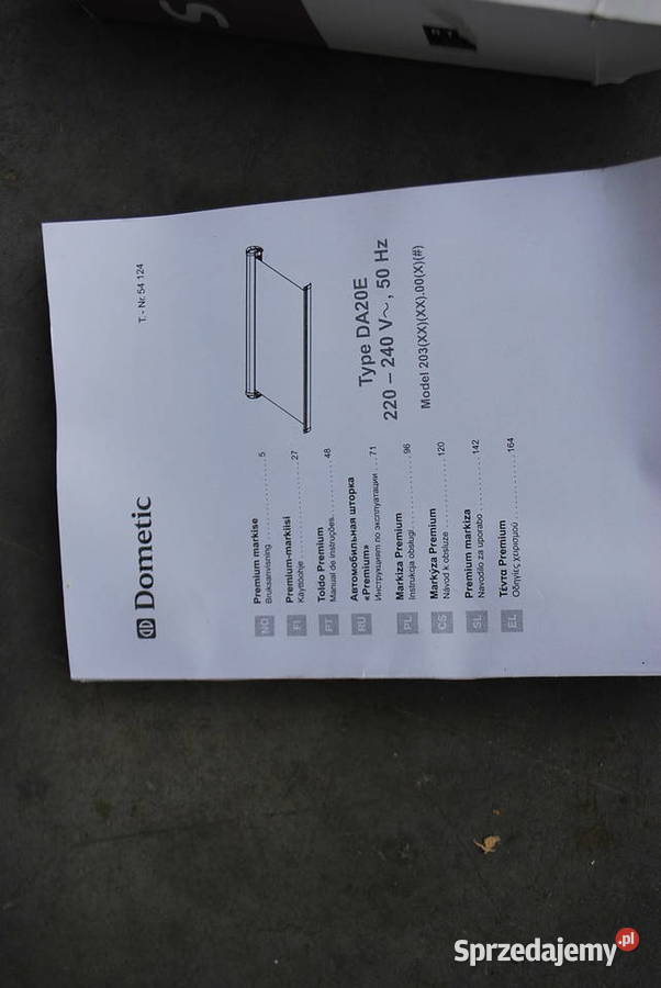 NOWA ELEKTRYCZNA BOCZNA MARKIZA DOMETIC DA20E 3M Grzebowilk sprzedam