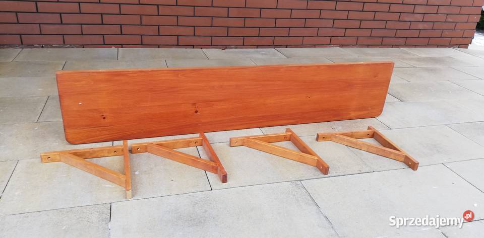 Półka drewniana długa solidna regał na książki sprzedam