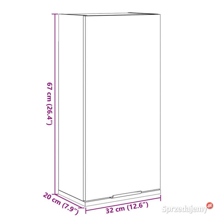 Wisząca szafka łazienkowa dąb artisan 32x20x67