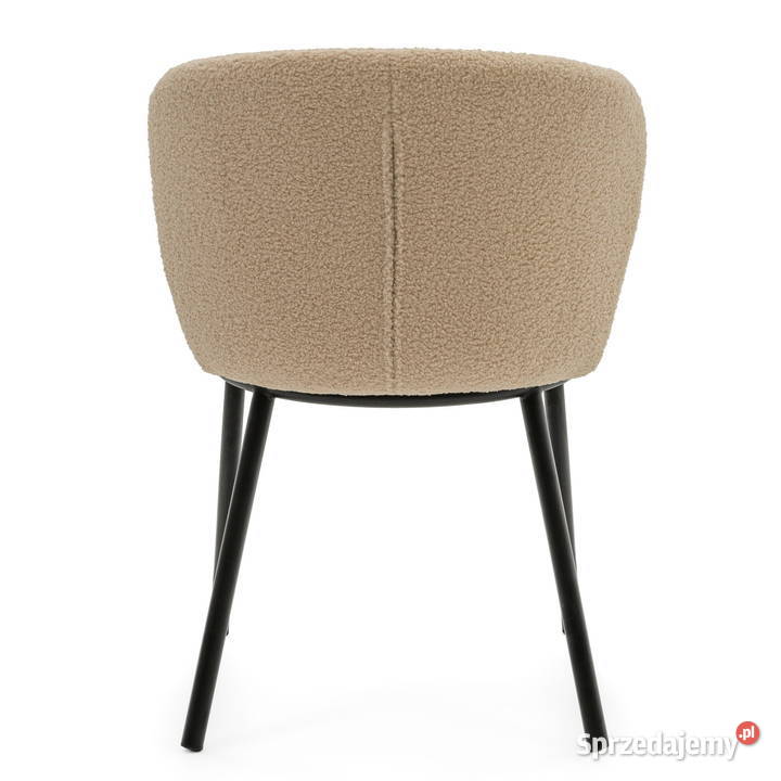 Krzesło Tapicerowane Bari Ciemnobeżowe Boucle 87cm Tarchały Małe