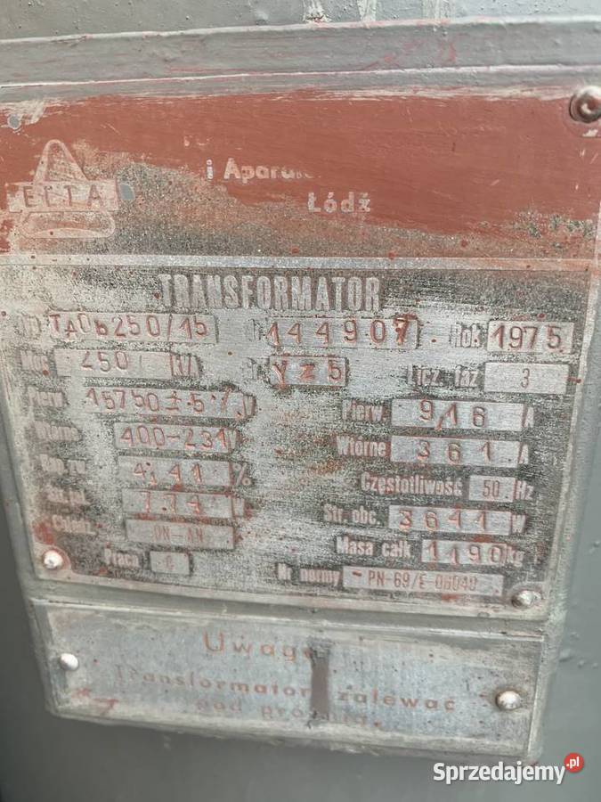 transformator olejowy 250 kVA lubuskie