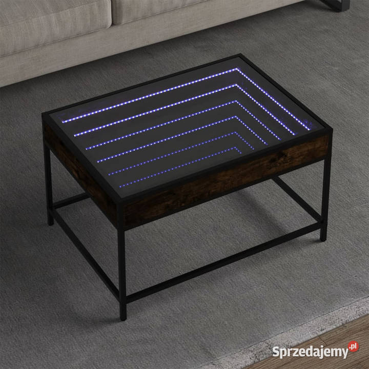 Stolik kawowy z LED Infinity przydymiony dąb Warszawa