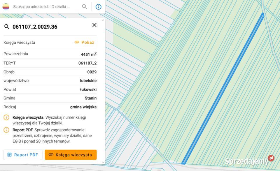 działki leśne lubelskie Zastawie