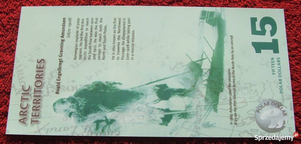 Banknot 15 DOLLARS ARKTYKA MORSY Polimerowy UNC sprzedam