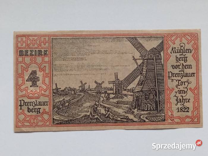 Trzy banknoty 50 Pfennig 1921 r miasta Berlin Koszalin