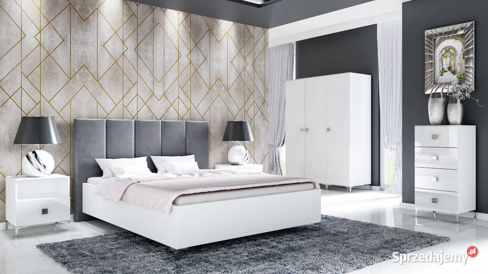 Komoda z szufladami biała w połysku Porto PT13 45cm