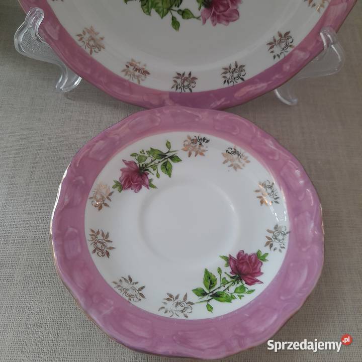 Zestaw śniadaniowy filiżanka spodek talerzyk Bogatynia