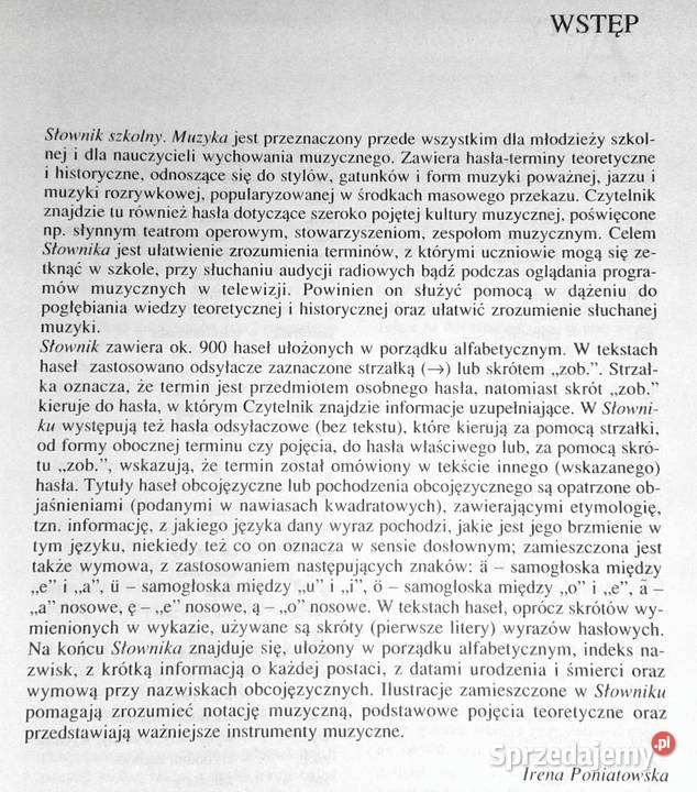 Muzyka Słownik Szkolny Irena Poniatowska lubelskie Chełm