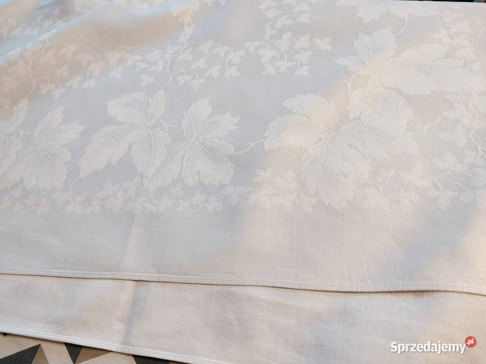 Obrus biały bawełna PRL