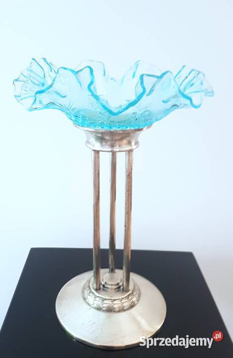 Patera na wysokiej podstawie szklo falbankowe Gdynia