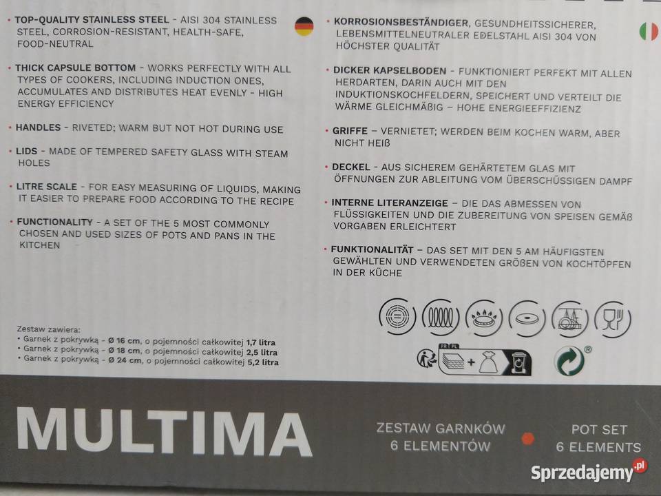 NAJTANIEJ Zestaw Garnków 3 Garnki 16 18 24 Zabrze sprzedam