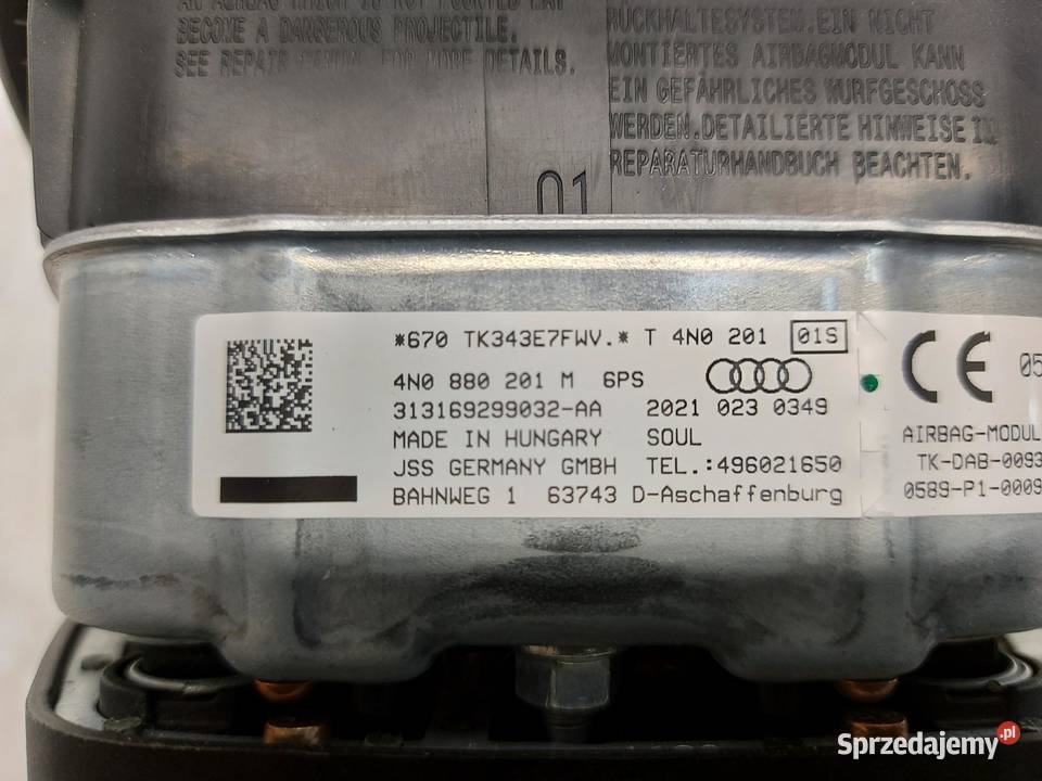 Audi A7 II 4K8 4M0 TFSI PODUSZKA AIRBAG KIEROWCY Poduszki powietrzne dolnośląskie