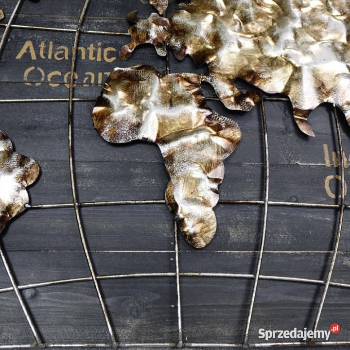 Obraz metalowy 3D LOFT MAPA ŚWIATA 1 120x60 inny kolor