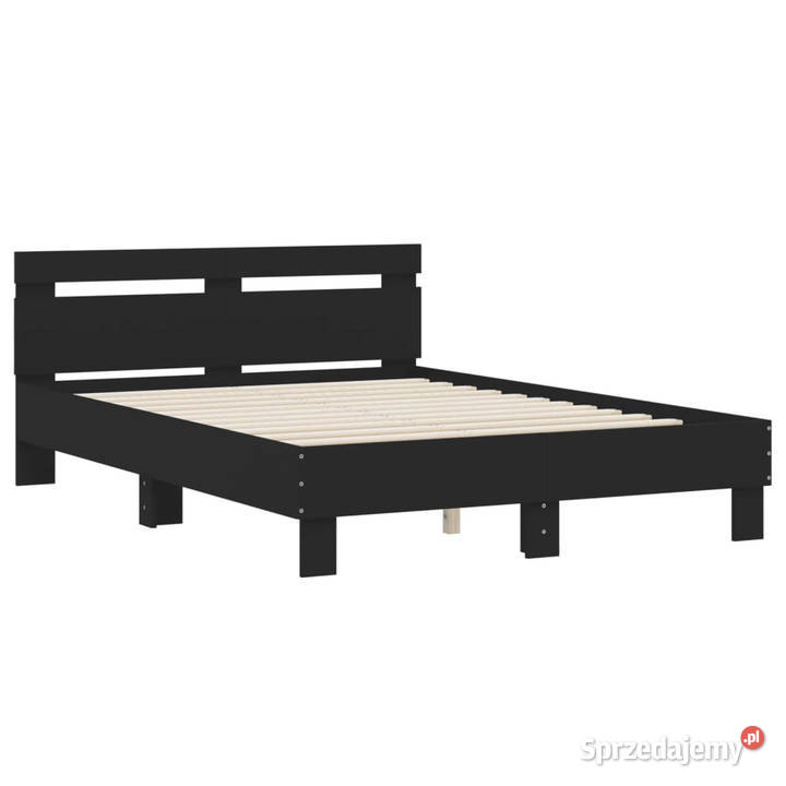 Rama łóżka z wezgłowiem czarna 120x190 WM3207449 Łóżka