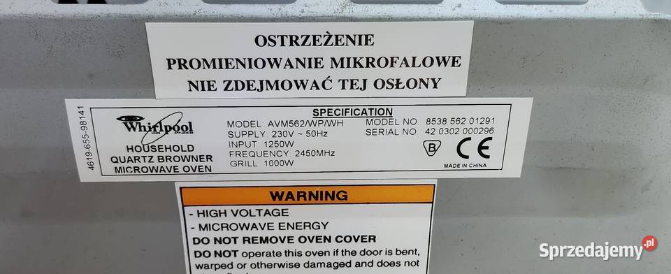 mikrofalówka Whirlpool Gliwice sprzedam