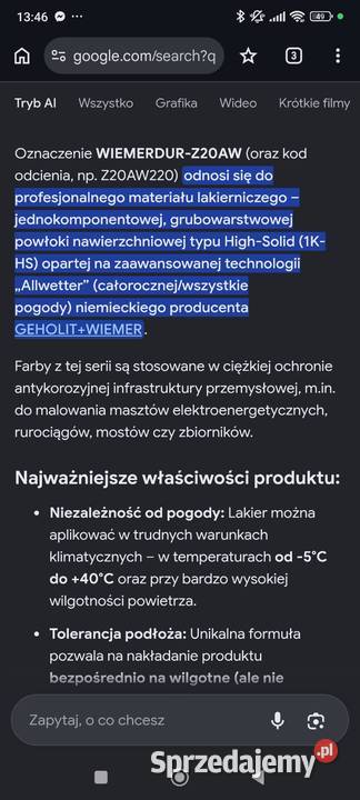 Farba nawierzchniowa antykorozyjna Geholit Bolków