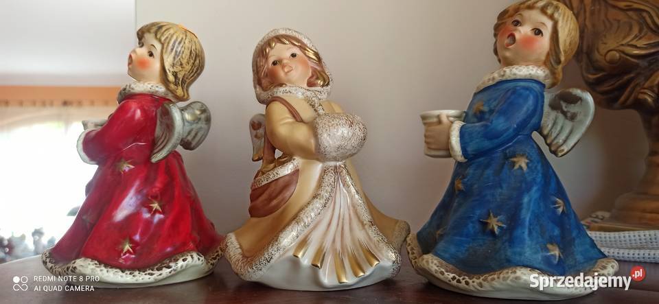 Figurka GOEBEL Anioł z mufką Weihnacht W Germany Porcelana i szkło Gdańsk