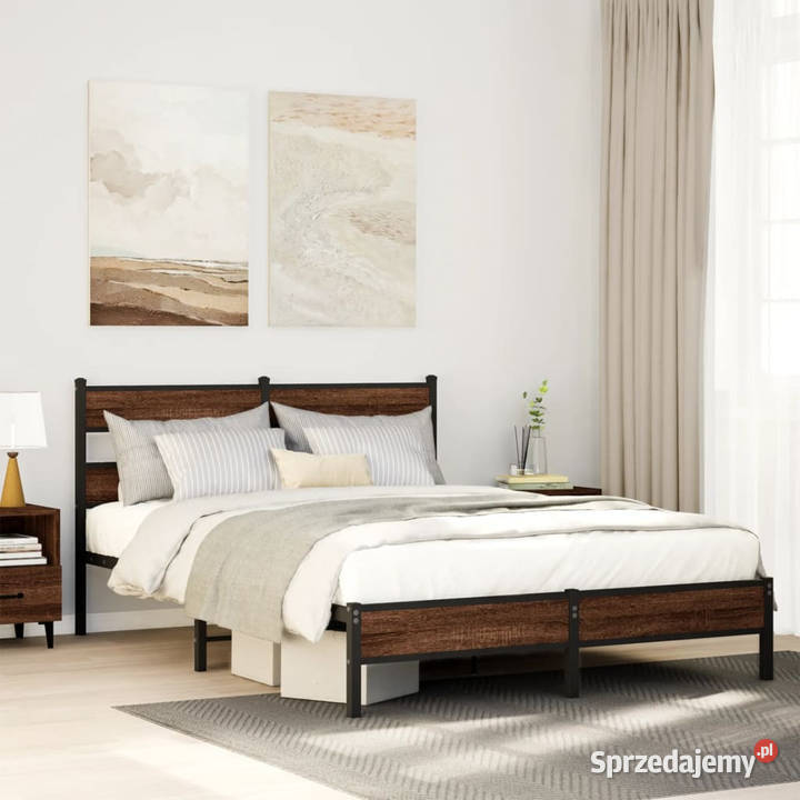 Łóżko bez materaca brązowy dąb 150x200 WM4017310