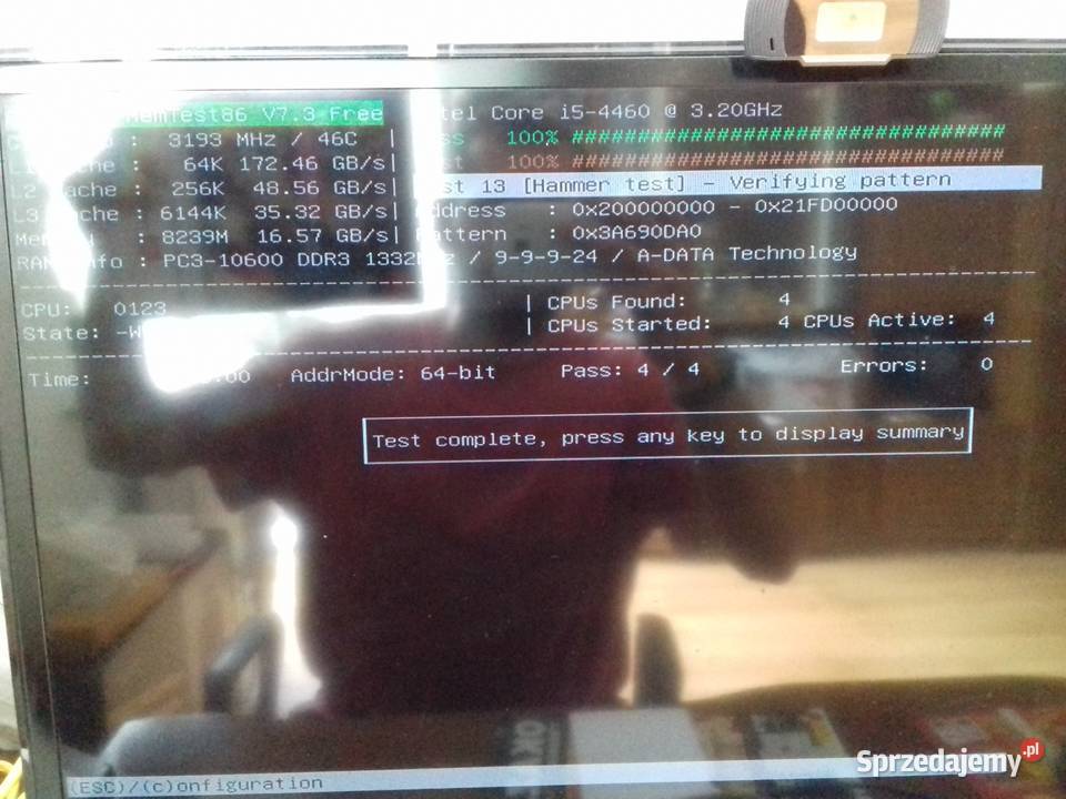 ADATA DDR3 8GB4GB4GB 1333MHz PC3 10600 DIMM Bydgoszcz sprzedam