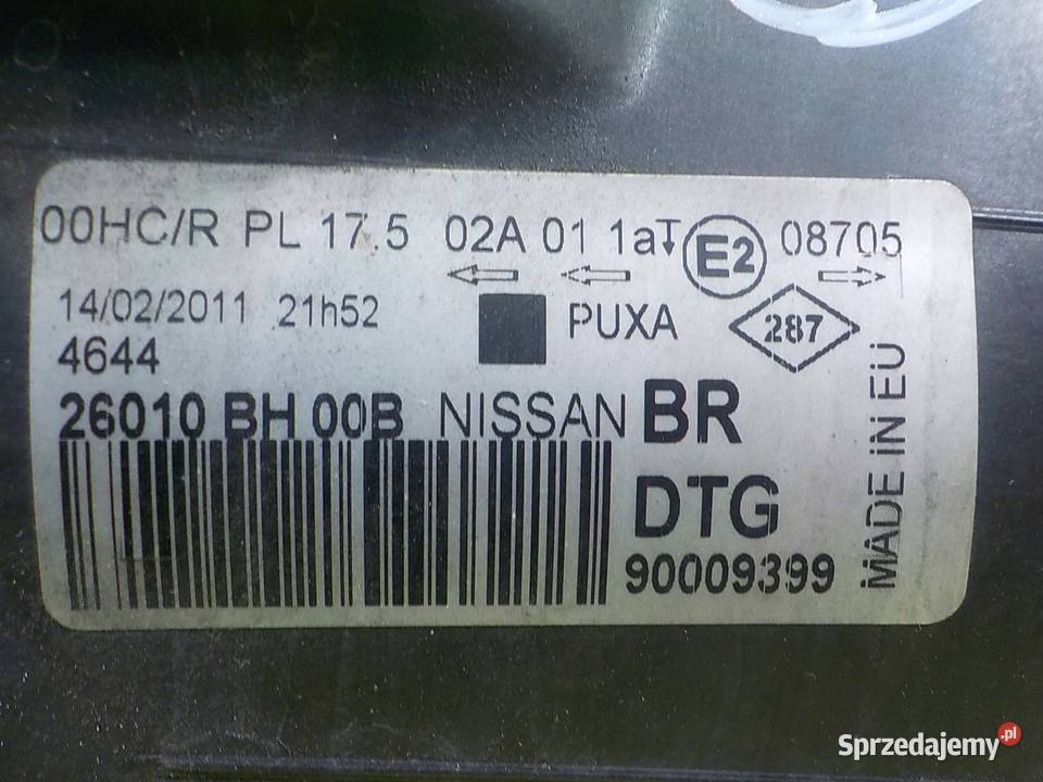 NISSAN NOTE I E11 LIFT 16 B 11r 5D lampa prawa osobowe mazowieckie Suków