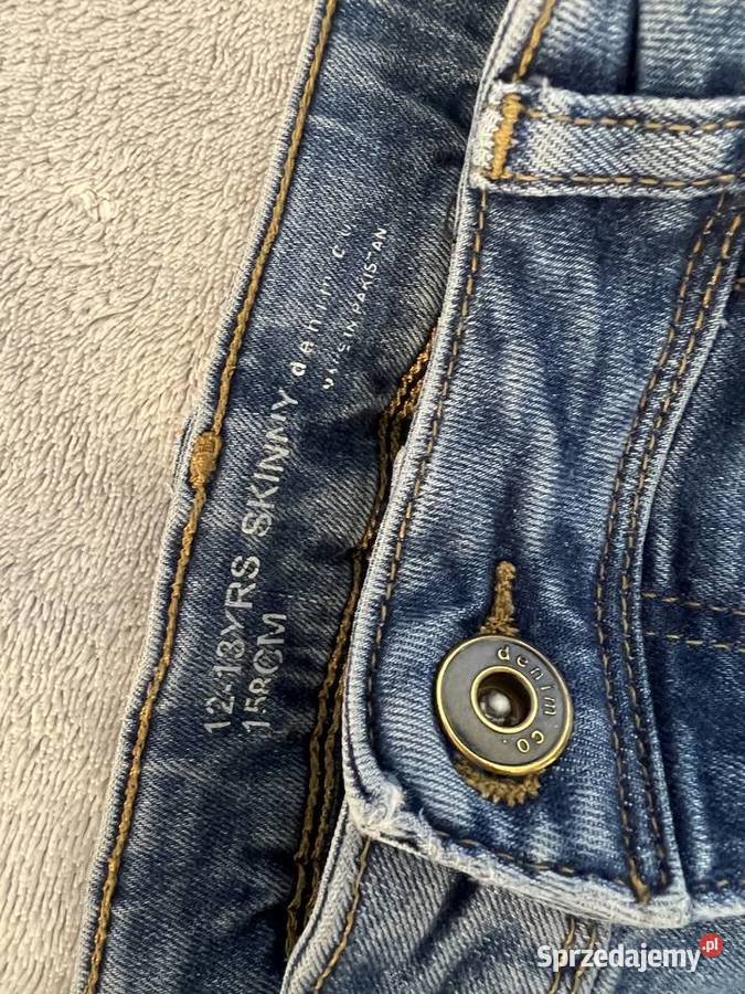 Spodnie jeansy dżinsy skinny rurki niebieskie Jasło