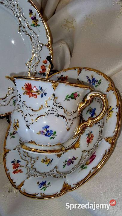 Miśnia Meissen wzór BForm kolekcjonerskie trio Sadurki