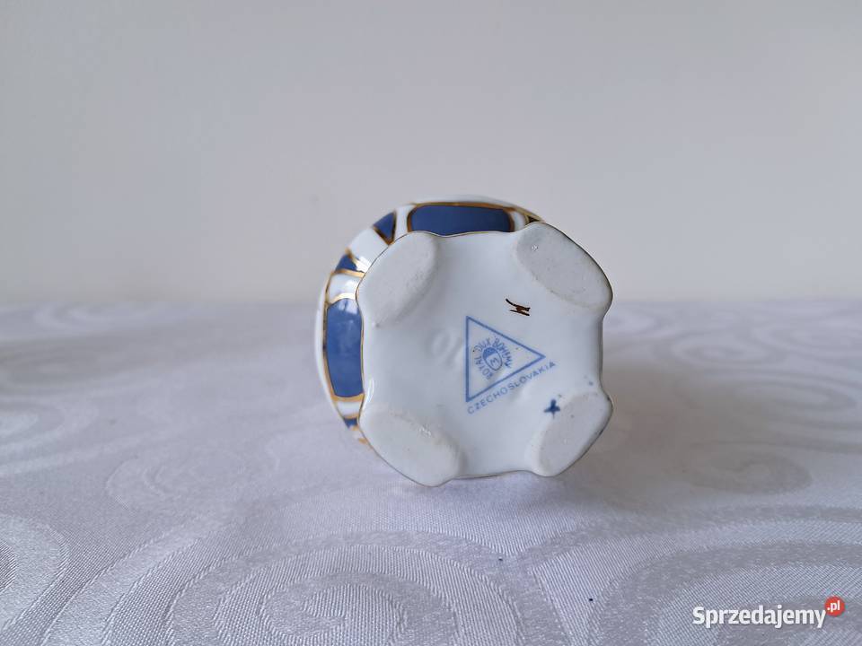 Porcelanowy wazonik niebieski Royal dux Bohemia Porcelana i szkło Strzelce Krajeńskie