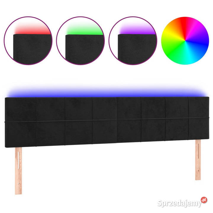 Zagłówek do łóżka z LED czarny 200x5x7888 Ramy i stelaże Warszawa sprzedam