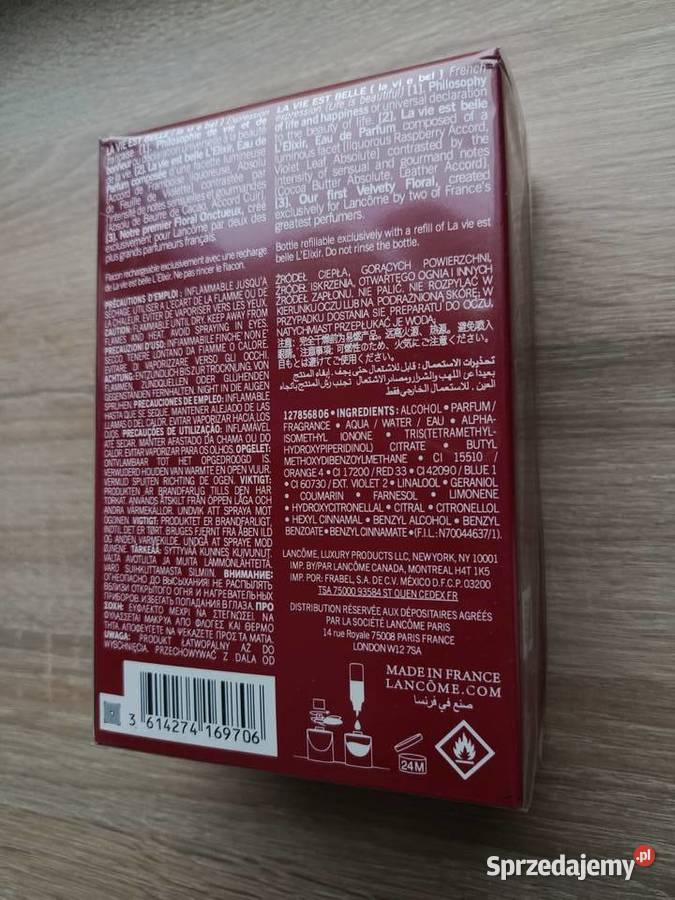 Perfumy damskie La vie est belle Elixir Lancome Białystok sprzedam