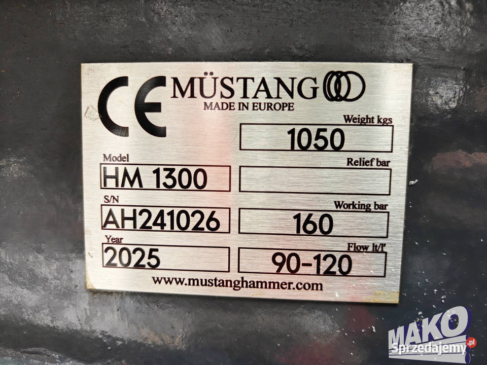 Nowy nieużywany Młot hydrauliczny Mustang HM1300 Ostrowiec Świętokrzyski