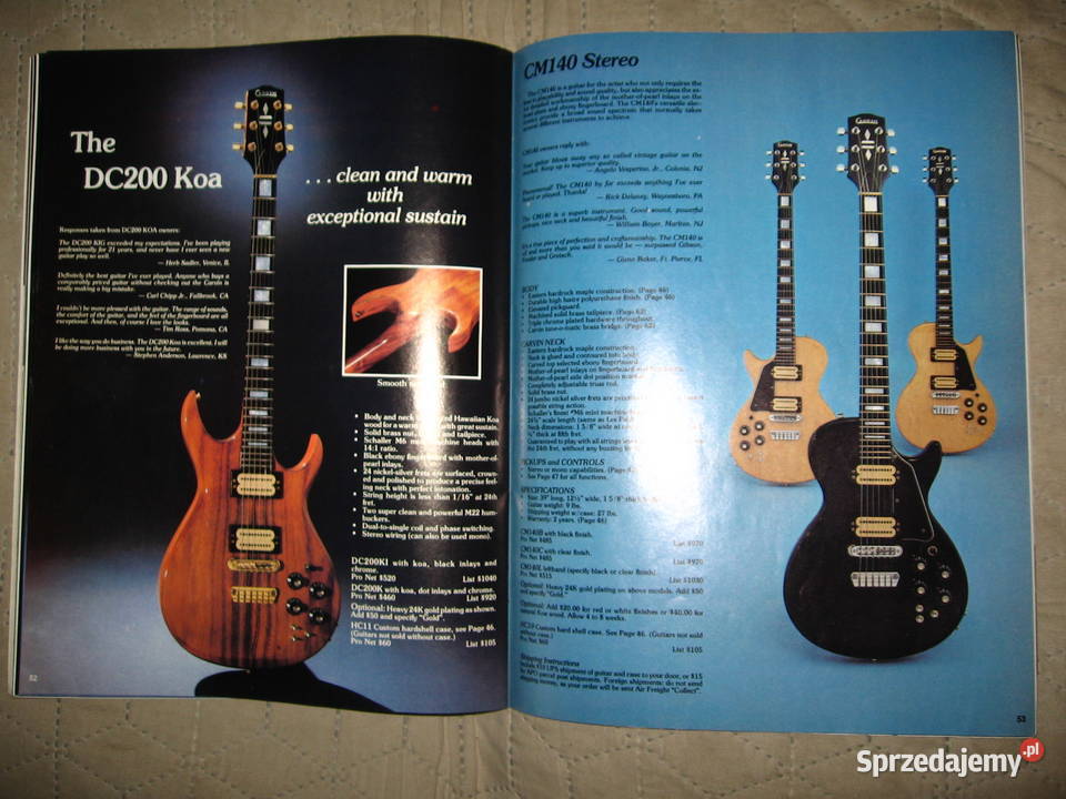 Carvin 1982 Catalog katalog gitar wzmacniaczy