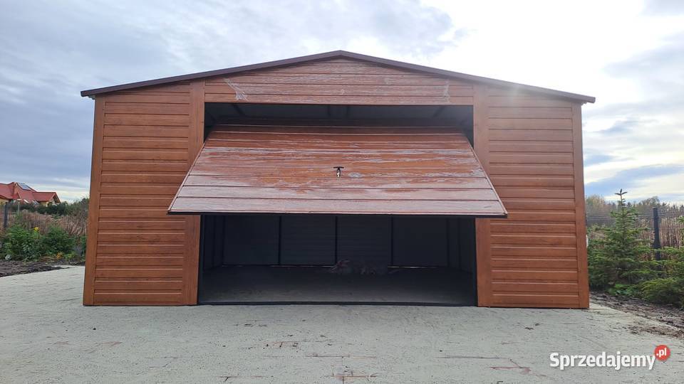 Garaż Blaszany Drewnopodobny Złoty Dąb Garaże Sprzedaż