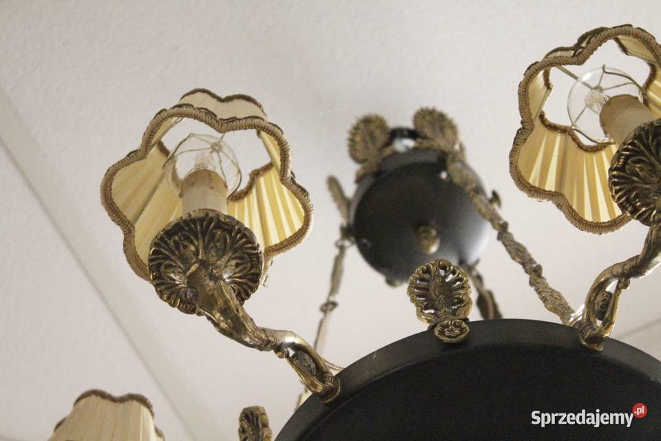 Lampa wisząca żyrandol metal i mosiądz 6 ramion zachodniopomorskie Szczecin sprzedam