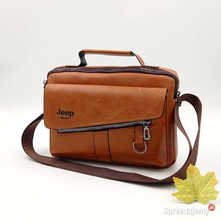 Torba męska listonoszka skórzana na ramie Jeep 27cm śląskie Zawiercie