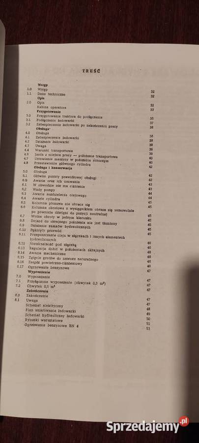 Instrukcja obsługi ładowacz UNHZ 750 Stalowa Wola sprzedam