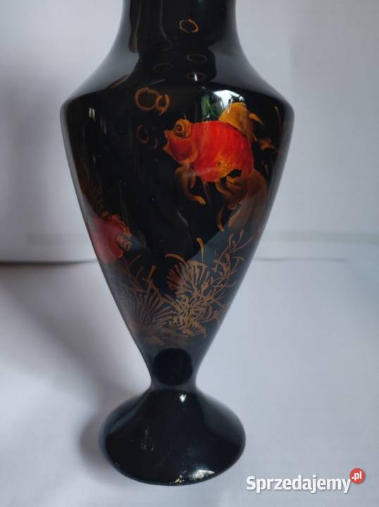 złote rybki wazon flakon amfora z laki retro Wyposażenie wnętrz świętokrzyskie Kielce