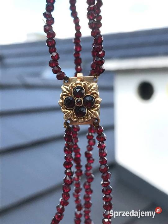 Kolia Choker Naszyjnik wypełniony granatami Wrocław