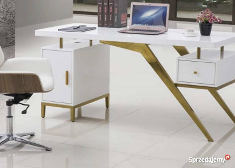 Nowoczesne białe złote biurko nierdzewnej ACŁ Nowy Sącz sprzedam