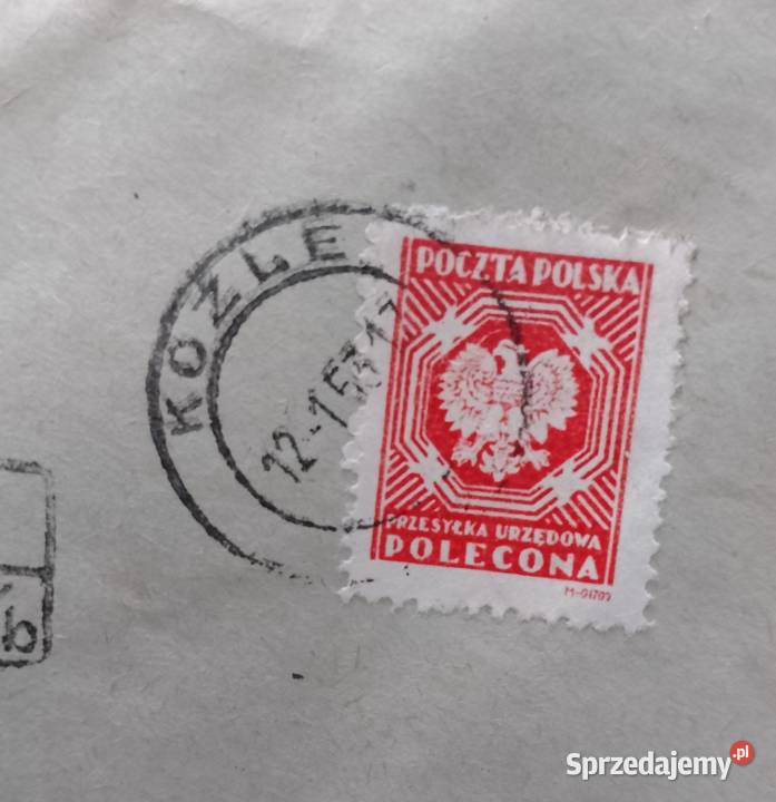 KOPERTA polecona z 1953 roku ze znaczkiem Poczty wielkopolskie Poznań