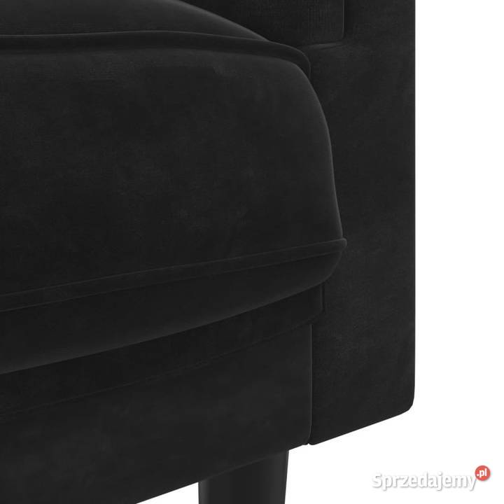 Sofa 2osobowa z poduszkami czarna aksamit Sofy i kanapy mazowieckie Warszawa