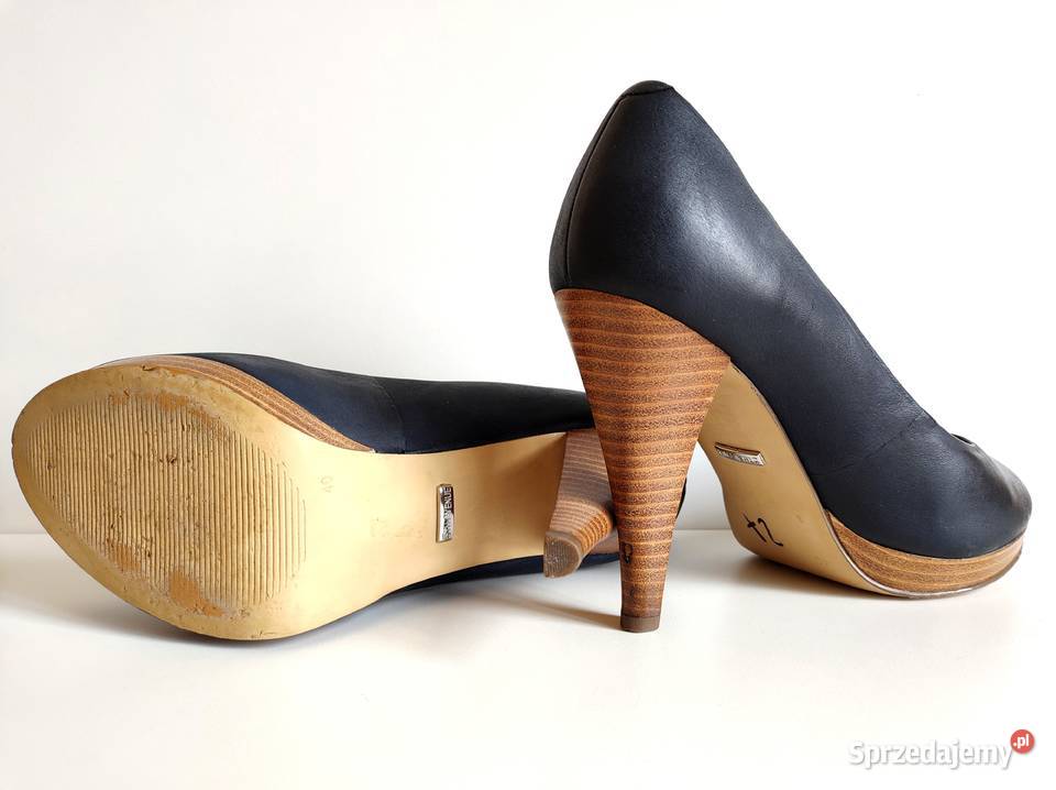 7237 5TH AVENUE eleganckie granatowe skóra 40