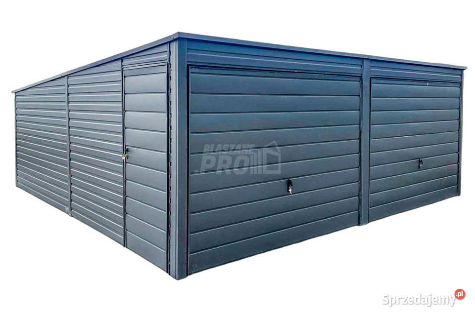 Garaż Blaszany 6x6m 2x Brama Uchylna Drzwi dach Gdańsk