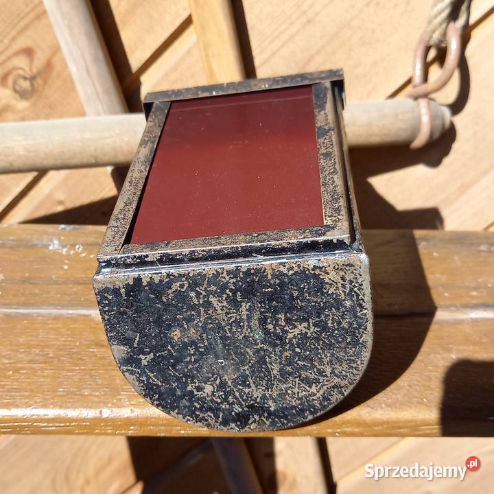 Przedwojenna lampa lampka kolejowa na świecę Warszawa