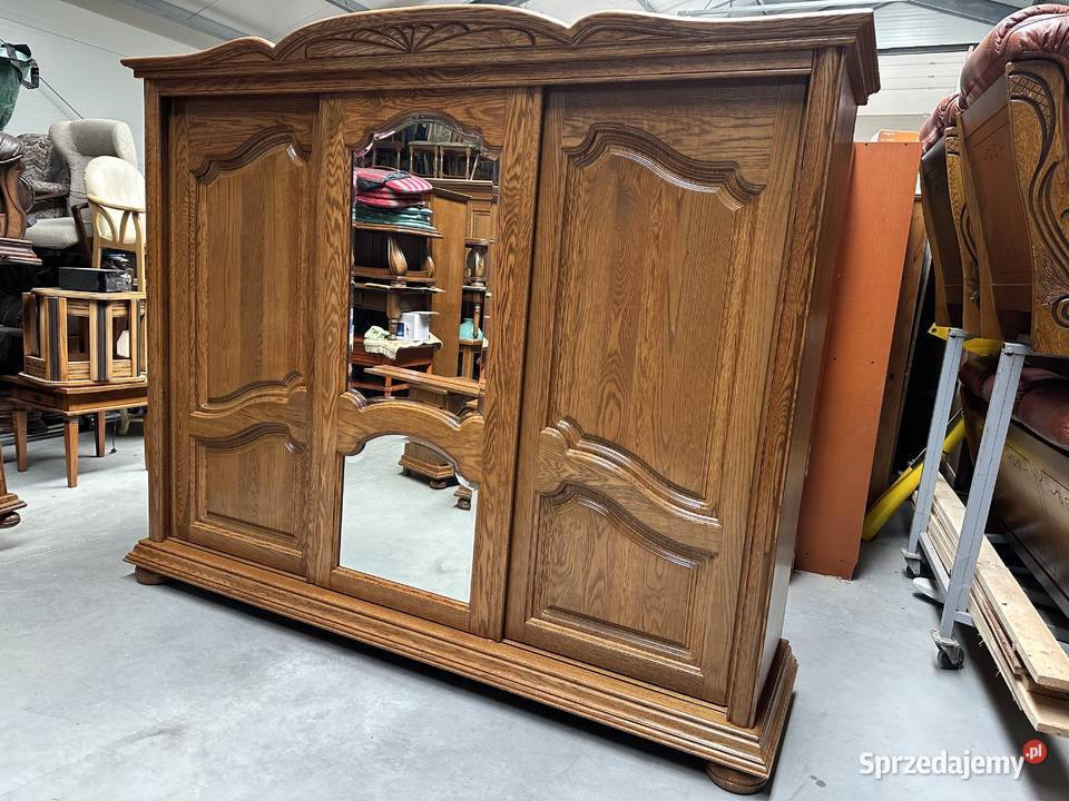 Ładna dębowa sypialnia Łóżko szafki komoda szafa Dom i Ogród Sławoszewek