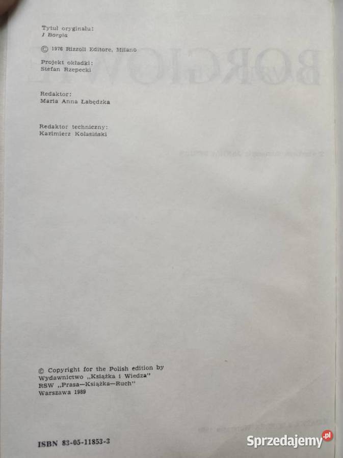 Borgiowie Roberto Gervaso ISBN 9788375527162 Kielce sprzedam