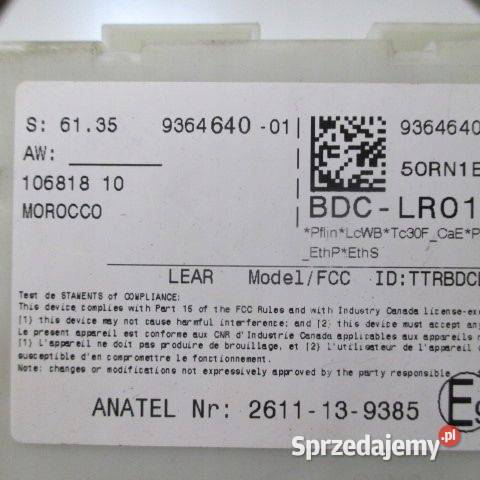 MODUŁ STEROWNIK BMW X5 9364640 116RI001097 14R Motoryzacja Rakoniewice