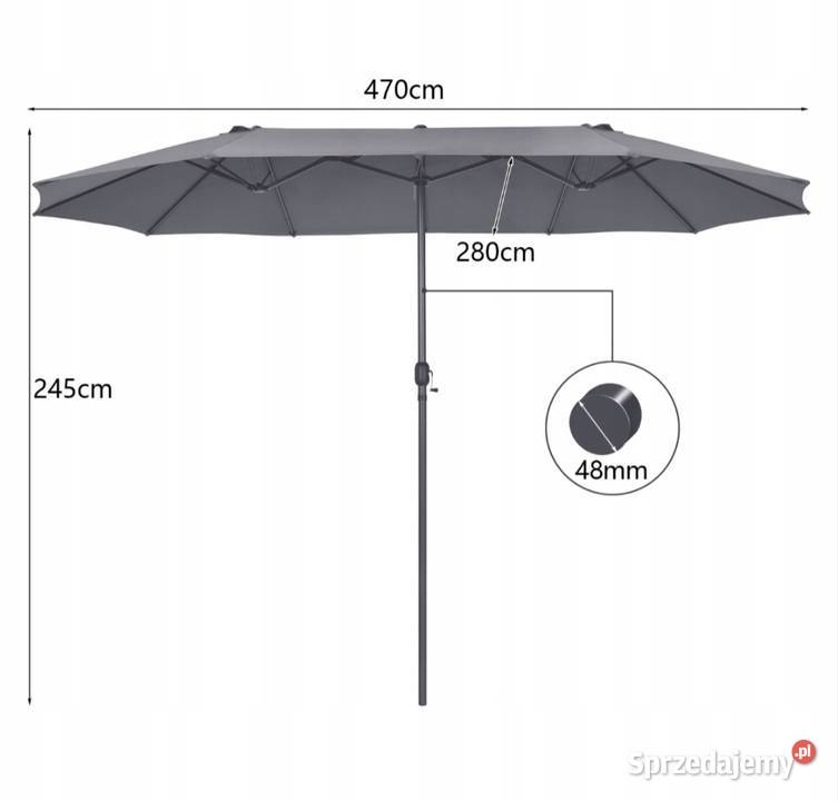 Podwójny parasol z korbą Parasol ogrodowy